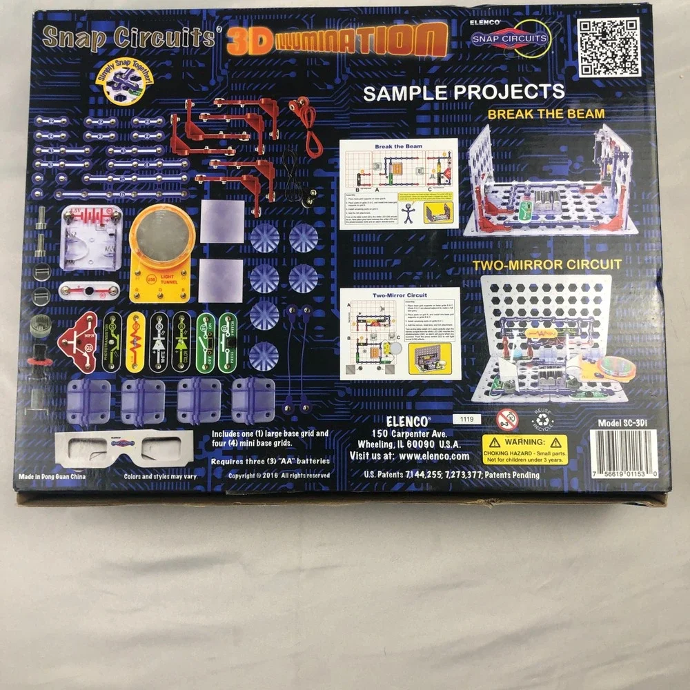 Elenco Snap Circuits 3D Illumination Electronics Exploration Kit SC-3Di READ